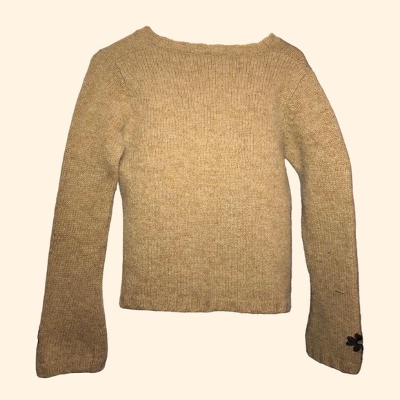 Simons Twik Cardigan Wool tan with flowers Small S - Picture 2 of 7